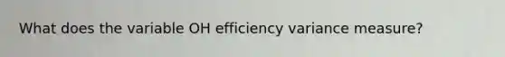 What does the variable OH efficiency variance measure?