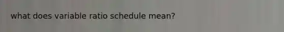 what does variable ratio schedule mean?