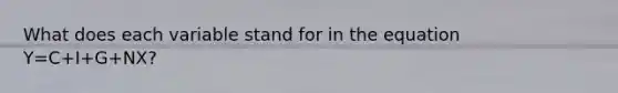What does each variable stand for in the equation Y=C+I+G+NX?