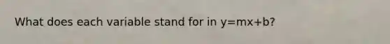 What does each variable stand for in y=mx+b?