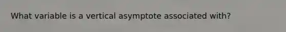 What variable is a vertical asymptote associated with?