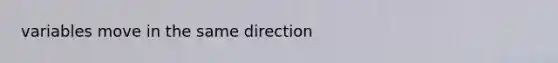 variables move in the same direction