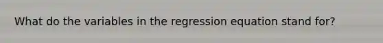 What do the variables in the regression equation stand for?