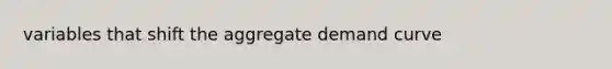 variables that shift the aggregate demand curve