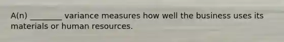 A(n) ________ variance measures how well the business uses its materials or human resources.