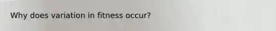 Why does variation in fitness occur?