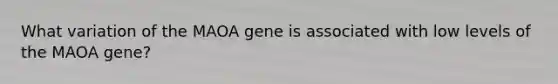 What variation of the MAOA gene is associated with low levels of the MAOA gene?