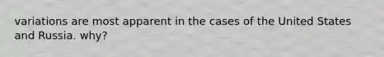 variations are most apparent in the cases of the United States and Russia. why?