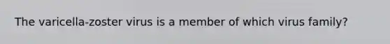 The varicella-zoster virus is a member of which virus family?