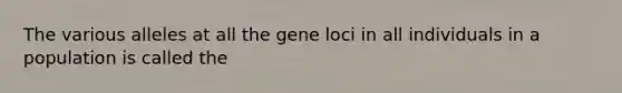 The various alleles at all the gene loci in all individuals in a population is called the