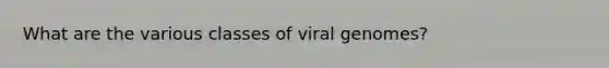 What are the various classes of viral genomes?