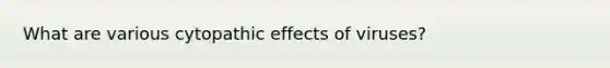 What are various cytopathic effects of viruses?