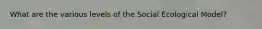 What are the various levels of the Social Ecological Model?