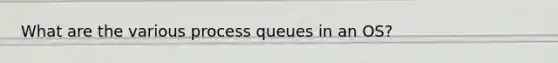 What are the various process queues in an OS?