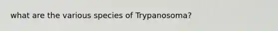 what are the various species of Trypanosoma?