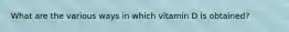 What are the various ways in which vitamin D is obtained?