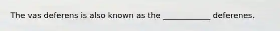 The vas deferens is also known as the ____________ deferenes.