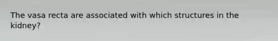 The vasa recta are associated with which structures in the kidney?