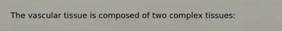 The vascular tissue is composed of two complex tissues: