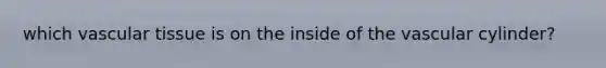 which vascular tissue is on the inside of the vascular cylinder?