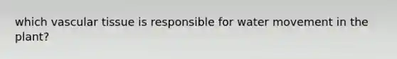 which vascular tissue is responsible for water movement in the plant?