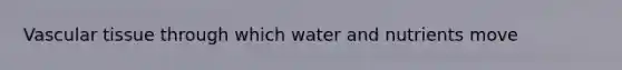 Vascular tissue through which water and nutrients move