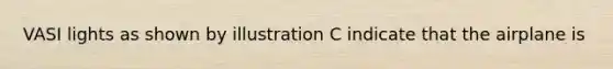 VASI lights as shown by illustration C indicate that the airplane is