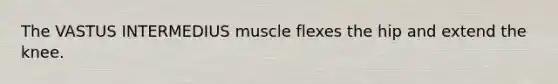 The VASTUS INTERMEDIUS muscle flexes the hip and extend the knee.