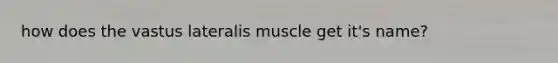 how does the vastus lateralis muscle get it's name?