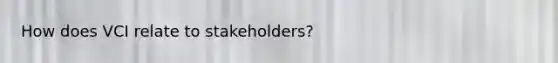 How does VCI relate to stakeholders?