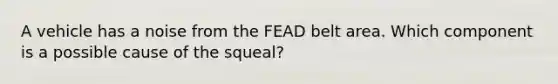 A vehicle has a noise from the FEAD belt area. Which component is a possible cause of the squeal?