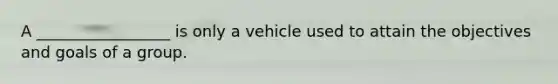 A _________________ is only a vehicle used to attain the objectives and goals of a group.