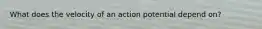 What does the velocity of an action potential depend on?