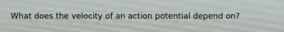 What does the velocity of an action potential depend on?