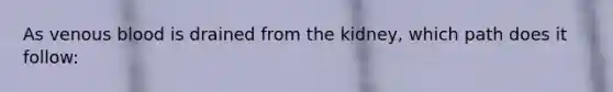 As venous blood is drained from the kidney, which path does it follow: