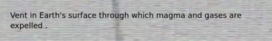 Vent in Earth's surface through which magma and gases are expelled .