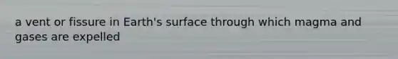a vent or fissure in Earth's surface through which magma and gases are expelled