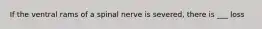 If the ventral rams of a spinal nerve is severed, there is ___ loss