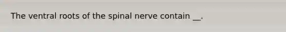 The ventral roots of the spinal nerve contain __.