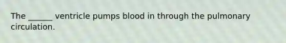 The ______ ventricle pumps blood in through the pulmonary circulation.