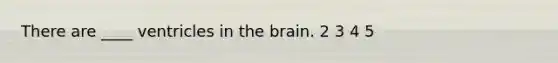 There are ____ ventricles in the brain. 2 3 4 5