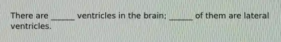 There are ______ ventricles in the brain; ______ of them are lateral ventricles.