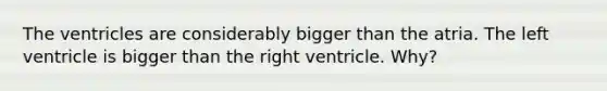 The ventricles are considerably bigger than the atria. The left ventricle is bigger than the right ventricle. Why?