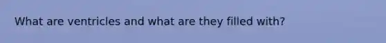What are ventricles and what are they filled with?