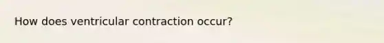 How does ventricular contraction occur?