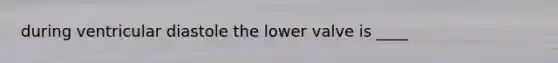 during ventricular diastole the lower valve is ____