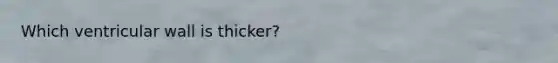 Which ventricular wall is thicker?