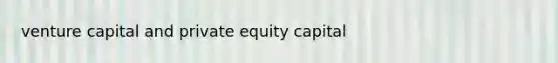 venture capital and private equity capital