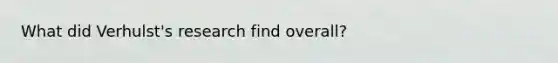 What did Verhulst's research find overall?