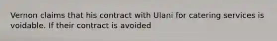 Vernon claims that his contract with Ulani for catering services is voidable. If their contract is avoided